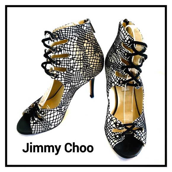 Jimmy Choo Lace Up Peep Toe Sandals